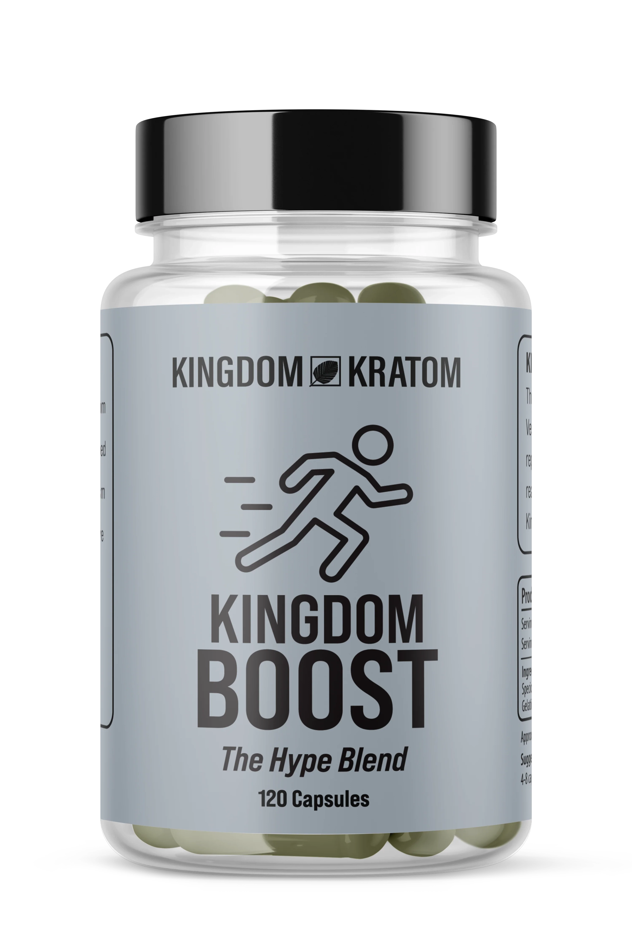 Kingdom Kratom Boost White Blend Capsules 120ct - Front View | Kingdom Kratom