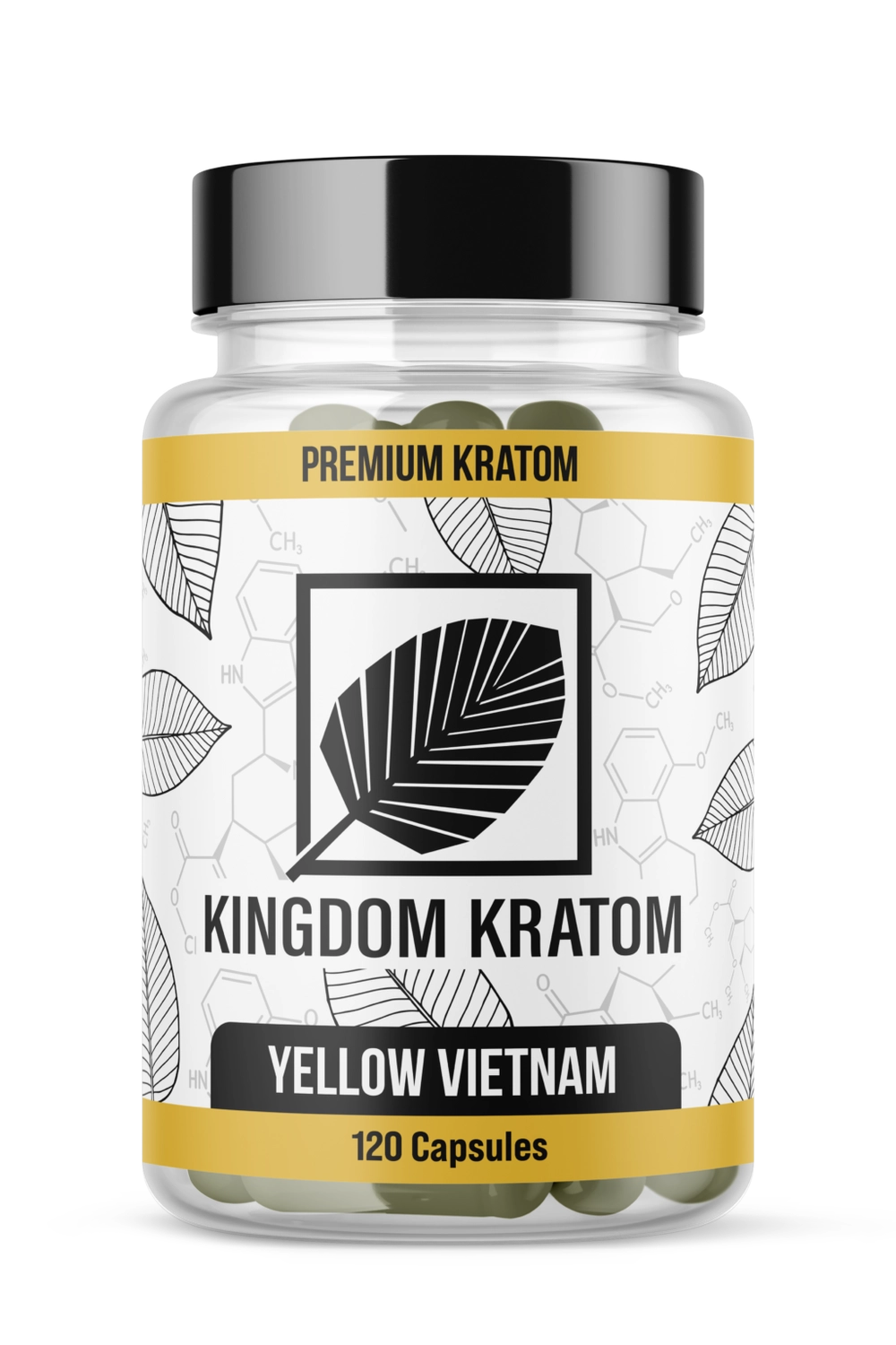 Yellow Vietnam Kratom Capsules 120 count bottle