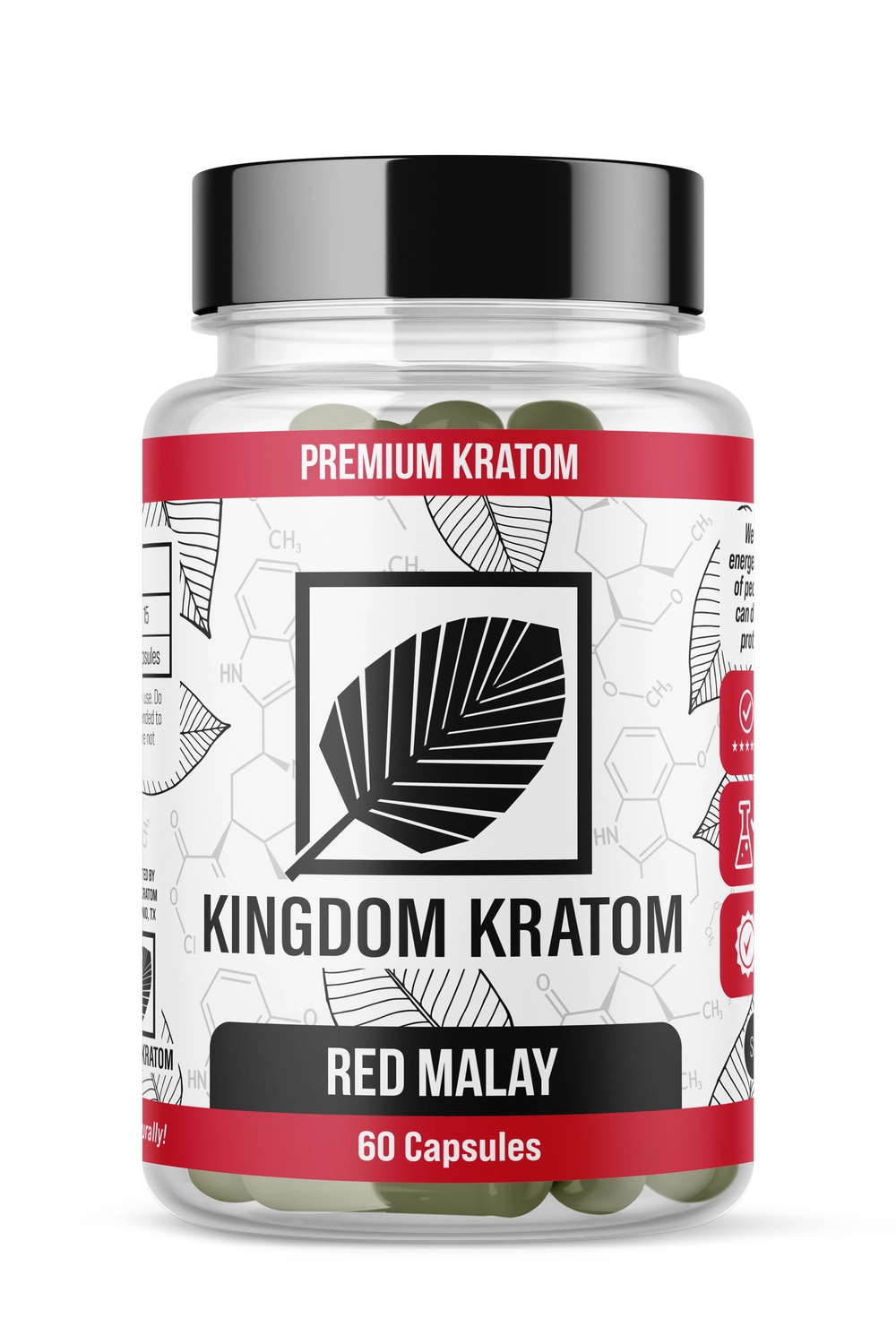 Red Malay capsule bottle